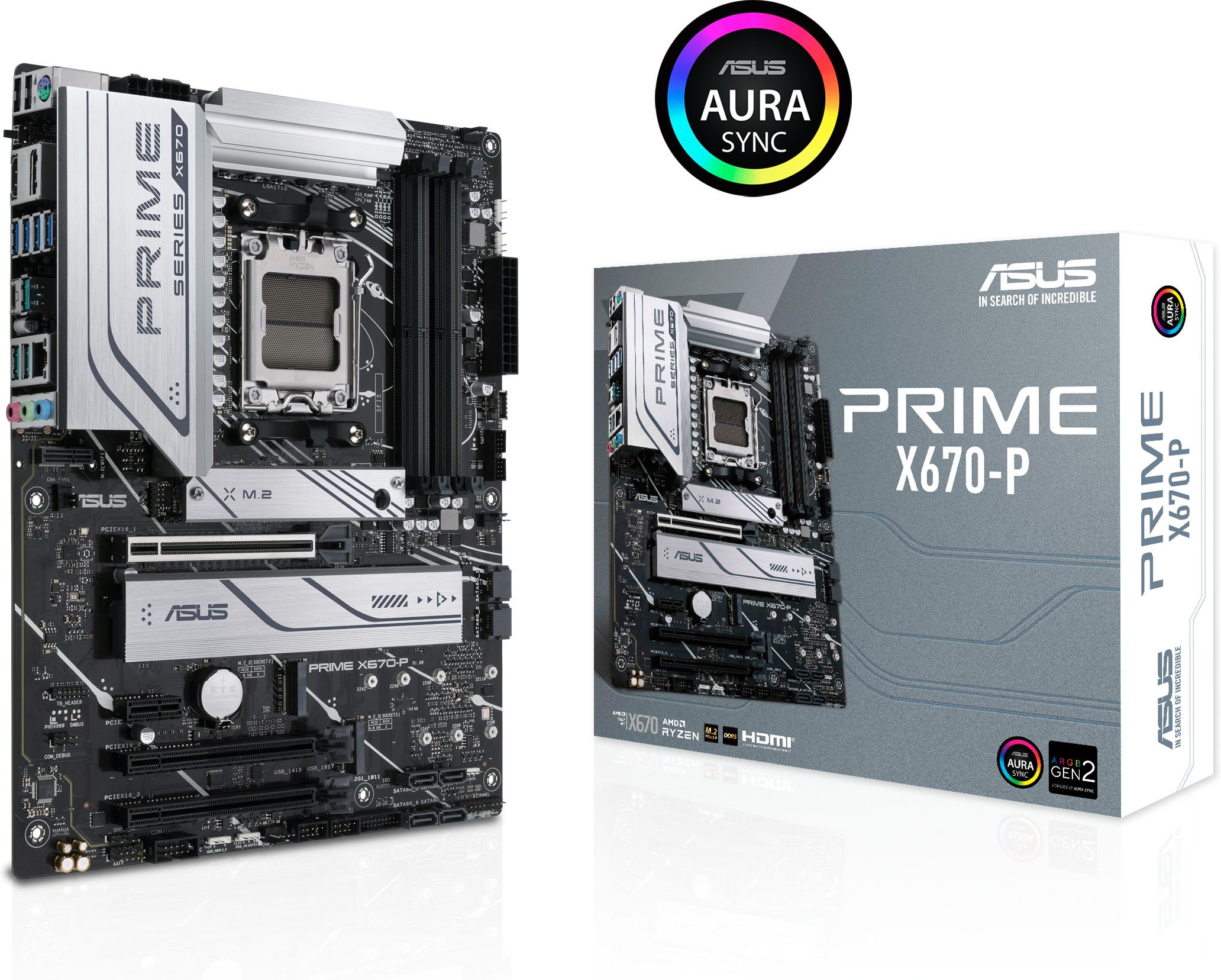 ASUS PRIME X670-P AM5 ATX MB 4xDIMM DDR5 3xM.2 6xSATA